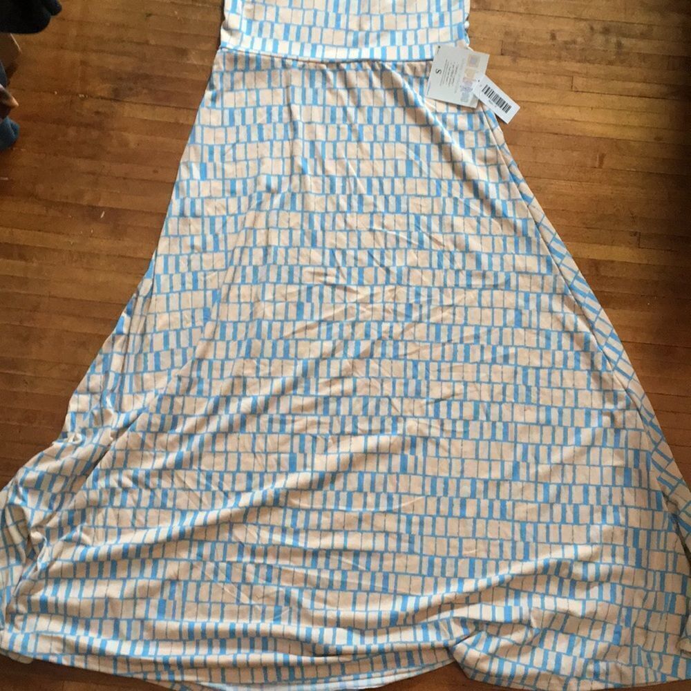 Peach & blue LuLaRoe s Maxi Skirt
